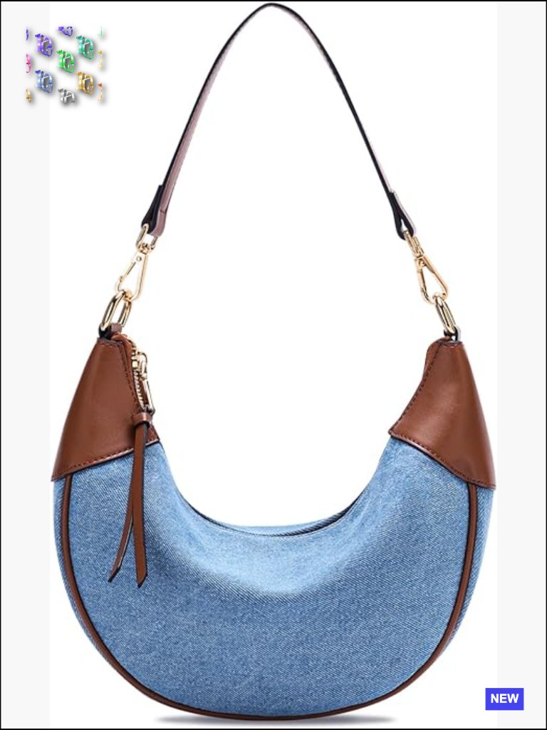 Small Faux Leather Crescent Crossbody Purse With Zipper Closure Underarm Handbag